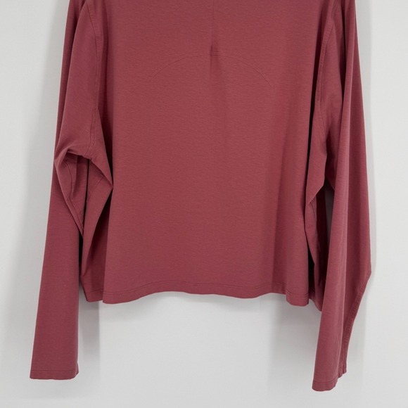 Lululemon Classic Fit Cotton Blend Long Sleeve Shirt Brier Rose Size 14 Athletic - Picture 9 of 10